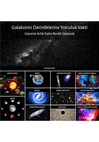 Pm-26368 Galaksi Yıldız Projektörlü Gece Lambası Belirtilmemiş