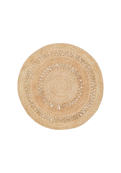 Eko Halı Flatweave Ca-122 Natural Xw Daire Dekoratif Jüt Kilim