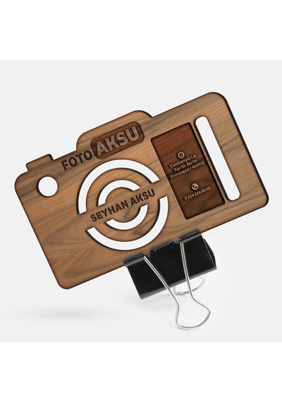 Kişiye Özel Mesleki Fotoğraf Stüdyosu Ahşap Kartvizit (Model 2-5)