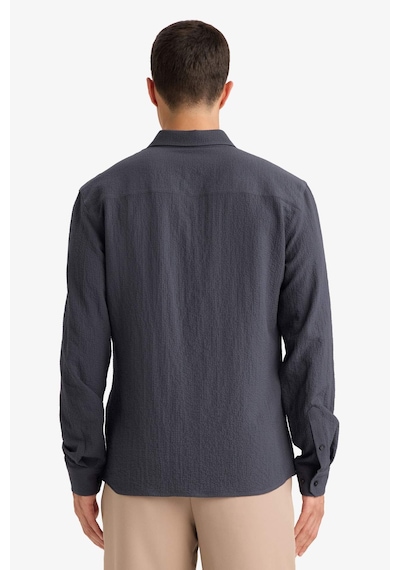 Defacto Modern Fıt Polo Yaka Dokuma Uzun Kollu Gömlek D7246ax26spgr499 Gri-gr499 Defacto Modern Fıt Polo Yaka Dokuma Uzun Kollu Gömlek D7246ax26spgr499 Gri-gr499