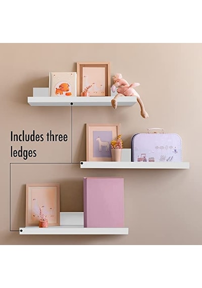 Rafı 3 Lü Set 50x15 Cm Beyaz Dekoratif Duvara Monte Raf Salon Mutfak Banyo Ve Ofis Için Modern Raf Çok Renkli
