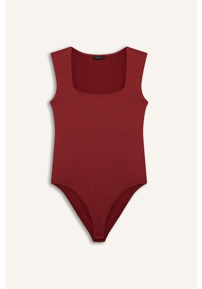 Defacto Kare Yaka Bodysuit E9045ax26smbr477 Bordo-br477