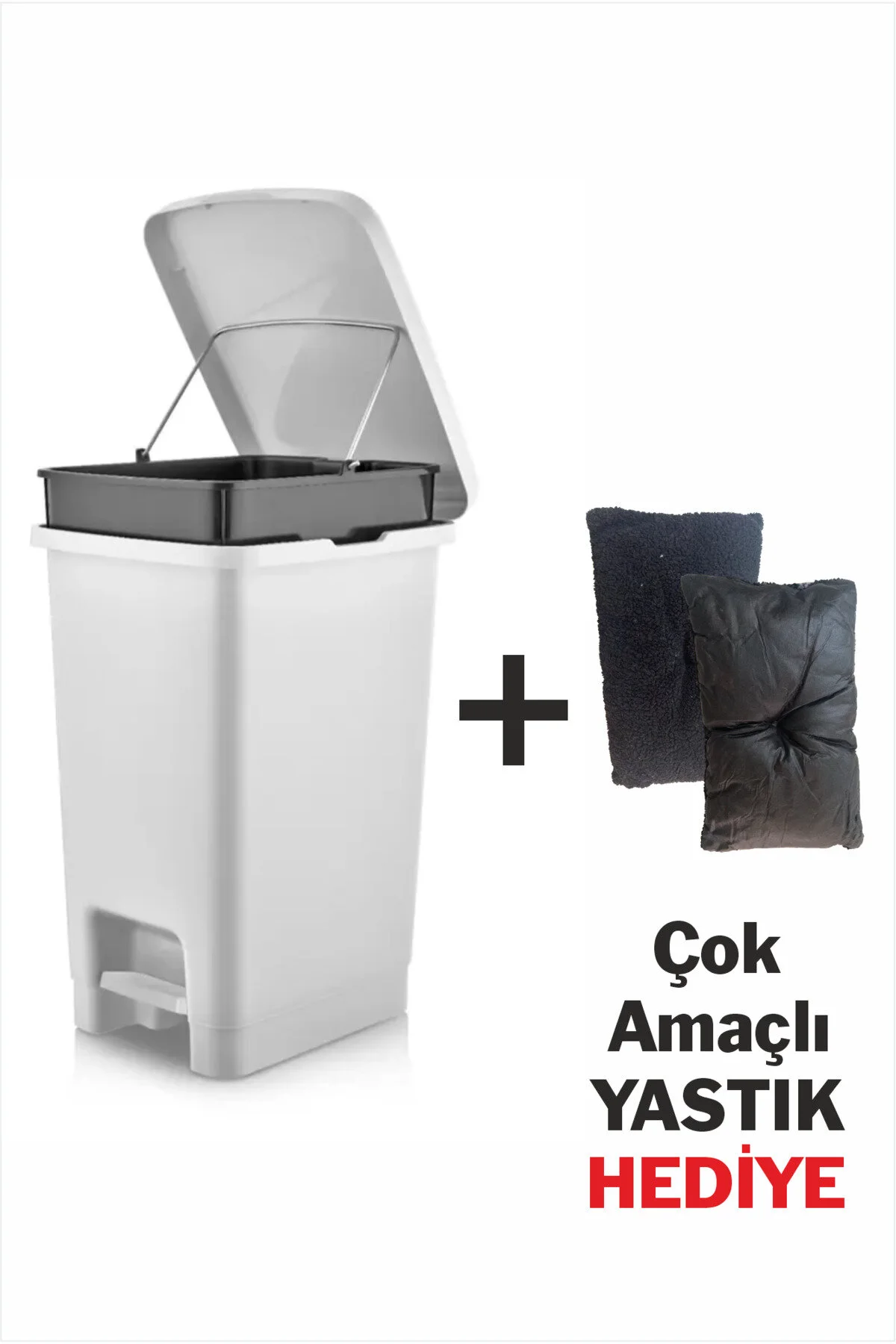 Hürpa Tedarik 25 Lt Pedallı Çöp Kovası Beyaz