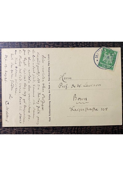 Almanya Reich Dönemine Ait 1925 Yılında Prof. Dr. W. Levison Gönderilmiş Taşbaskı Posta Kartı Postadan Geçmiş Maria Lach - Bonn Pfennig Deutsches Reich Kartal Pullu Almanya Reich Dönemine Ait 1925 Yılında Prof. Dr. W. Levison Gönderilmiş Taşbaskı Posta Kartı Postadan Geçmiş Maria Lach - Bonn Pfennig Deutsches Reich Kartal Pullu