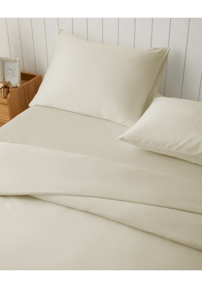 Micell Lyocell Saten Çift Kişilik Çarşaflı Nevresim Takımı 200x220 Cm Fildişi