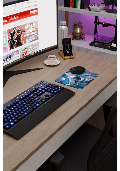 Lynette Genshin Impact Anime Oyuncu V4 - 22x18 Gaming Mouse Pad Fare Altlığı