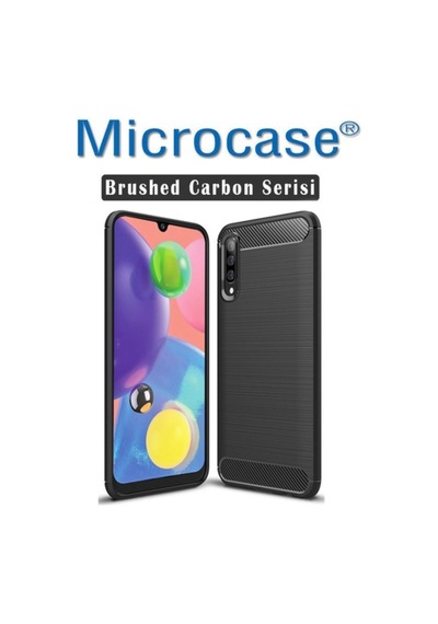 Microcase Samsung Uyumlu Galaxy A70S Brushed Carbon Kilif - Siyah 387484705
