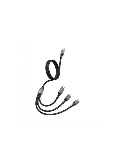 Go-des Gd-uc617 3in1 Type-c To Lightning/type-c/micro Usb Ultra Hızlı Pd Şarj Kablo 100w 1.2m Siyah