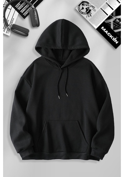 Macklin Sevgili Çift Kombini Shrek And Fioana Sırt Baskılı Kapüşonlu Sweatshirt 2li Takım Siyah Pembe Mck1495 Çok Renkli
