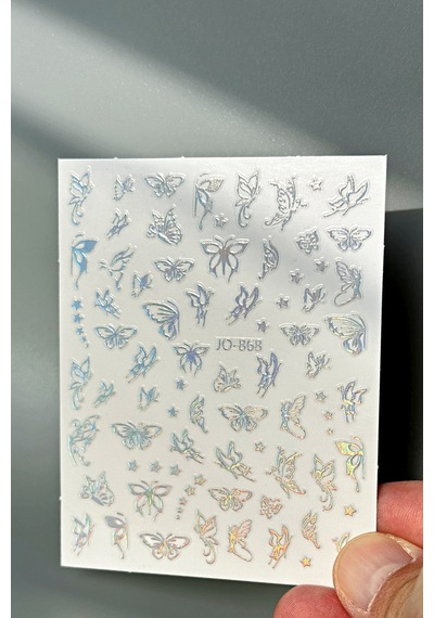 Nail Art Sticker Kendinden Yapışkanlı, Tırnak Süsleme, Tırnak Dövmesi Stikır 868 Gümüş-868