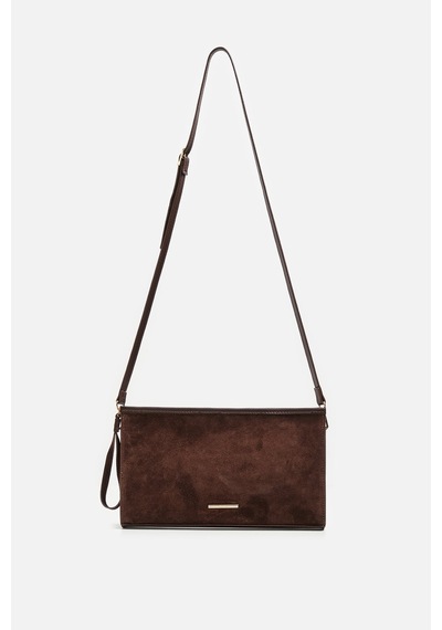 K&s Çapraz Askılı Süet El Çantası Kahve
