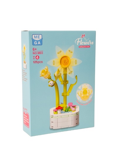 Building Block Flower 125 Parça Sarı Fulya