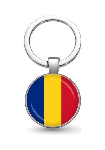 Tamgacrafts Romanya Romania Bayrağı Metal Anahtarlık Ülke Temalı Hediyelik Çok Renkli