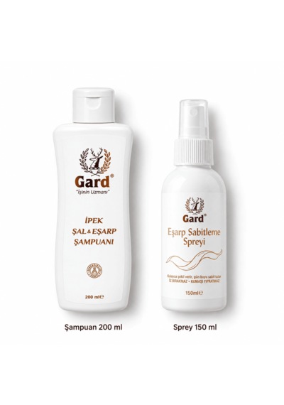 Gard Eşarp Bakım Seti - İpek Şal Eşarp Şampuanı 200 Ml + Eşarp Sabitleme Spreyi 150 Ml
