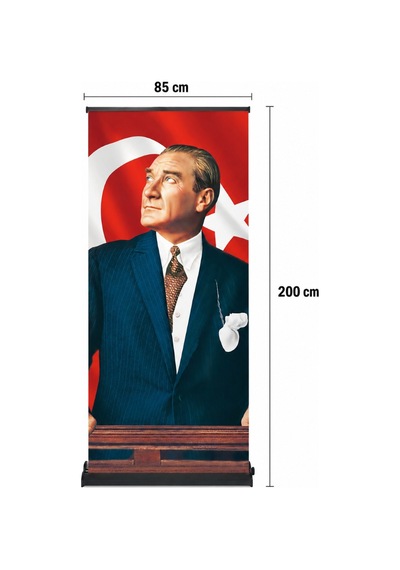 Atatürk Poster Baskılı Pro Roll Up Banner 85x200cm No:1 Diğer