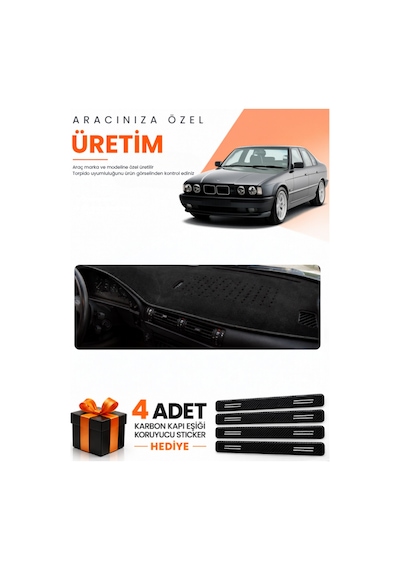 Bmw E34 1988-1996 Uyumlu Torpido Koruma Örtüsü Oto Kılıfı - Siyah