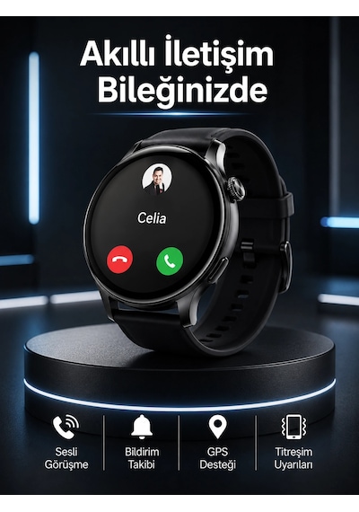 Mey İthalat Akıllı Saat Bildirim Görme Amoled Ekran Gps Uyumlu Sesli Görüşme