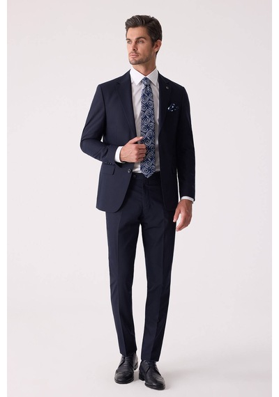 Erkek Lacivert Slim Fit Takım Elbise