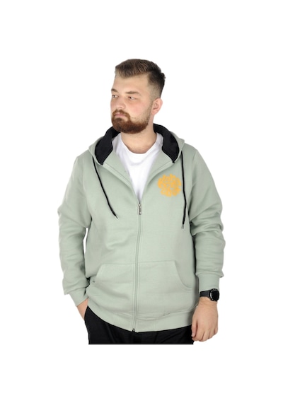 Mode Xl Erkek Sweat Kapşonlu Fermuarlı Karmashek 22538 Su Yeşili 001