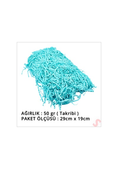 Zikzak Kırpıntı Kağıt Paketleme Dolgu Malzemesi, 50 Gr - Mavi 1+