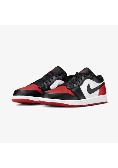 Nike Jordan Air 1 Low Erkek Siyah - Kırmızı Spor Ayakkabı 553558-161 Siyah