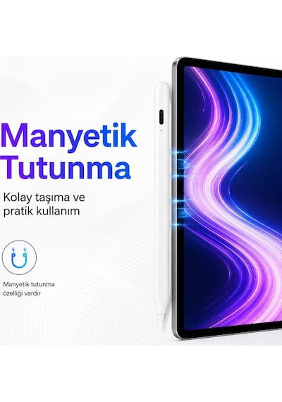 İpad Pro 13 M4 İle Uyumlu Notepen Gen3 Stylus Kalem Avuç İçi Algılama Eğim Destekli Beyaz