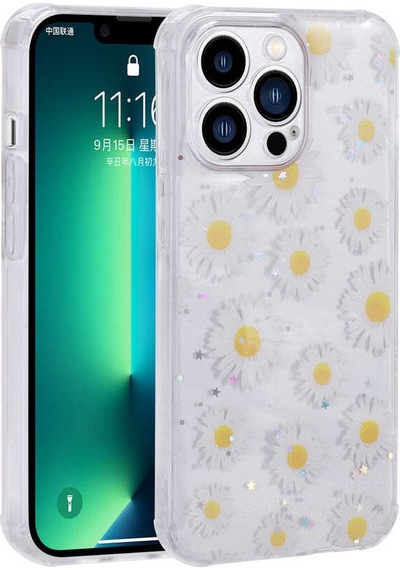 Apple Uyumlu iPhone 13 Pro Simli Desenli Kamera Korumalı Parlak Zore Popy Kapak