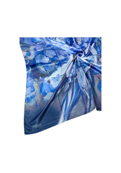 Mim Eşarp Emilya Rayon Çiçek Desenli Eşarp 90x90 Cm Saks