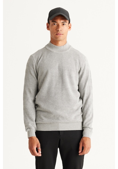 AC&Co / Altınyıldız Classics Erkek Grı Melanj Recycle Standart Fit Normal Kesim Yarım Balıkçı Yaka Pamuklu Jakarlı Triko Kazak Gri Melanj AC&Co / Altınyıldız Classics Erkek Grı Melanj Recycle Standart Fit Normal Kesim Yarım Balıkçı Yaka Pamuklu Jakarlı Triko Kazak Gri Melanj