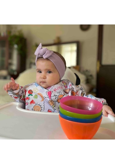 Yorni, Family Deluxe Uzun Kollu Bebek Mama Önlüğü Çok Renkli