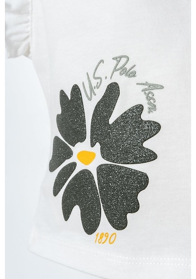 U.S. Polo Assn. Kız Bebek 2 Li Şort T-şhirt Takım Beyaz-yeşil-2272 Beyaz