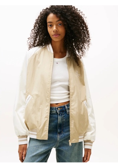 Tommy Hilfiger Tjw Souvenır Bomber Krem Kadın Bomber Ceket