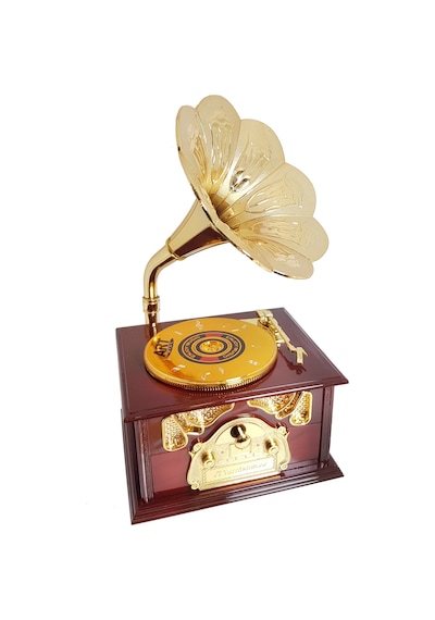Dekoratif Nostaljik Dönen Plaklı Gramafon Müzik Kutusu hd133