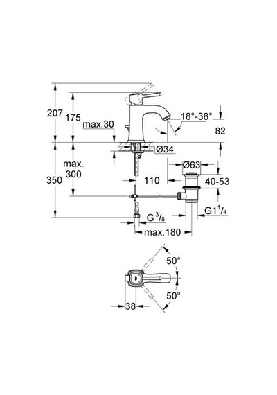 Grohe Grandera M-Boyut Lavabo Bataryası Krom 23303000