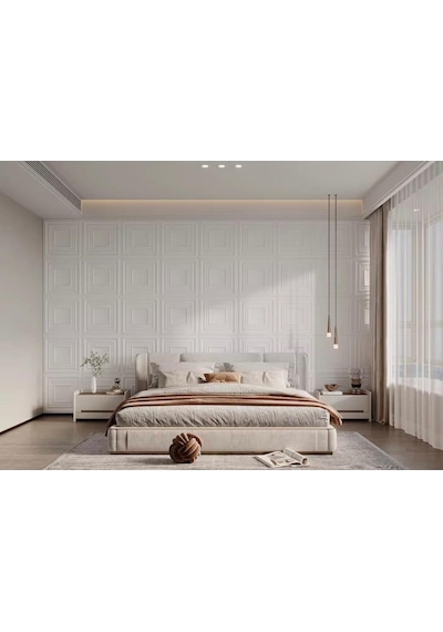 3d Abs Pvc Dayanıklı Duvar Tavan Paneli 50cmx50cm 1 Adet Silinebilir Çıta Panel Boyanabilir 1 Adet