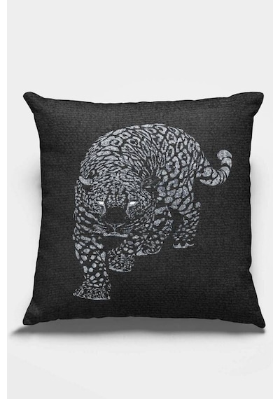 Silver Leopar Çift Taraflı Yastık Kırlent Kılıfı Krl356n11