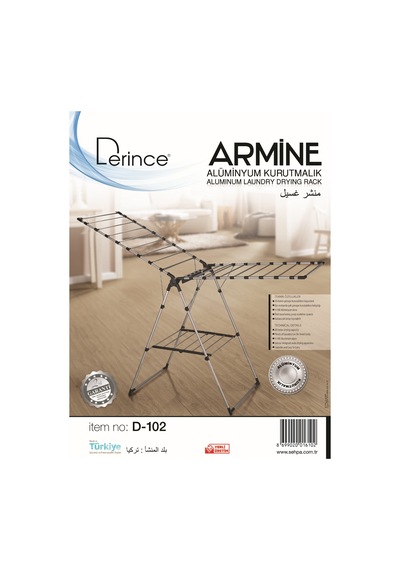 D-102 Derince Armine Alüminyum Çamaşır Kurutma Askılığı Siyah