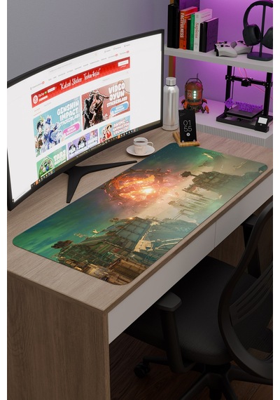Split Fiction Kaymaz Dikişli Kauçuk Oyuncu Mousepad V2 - 90x40 Xxl Gaming Mouse Pad Fare Altlığı