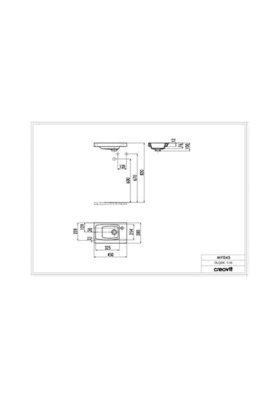 Creavit My045 Memory 45 CM Lavabo