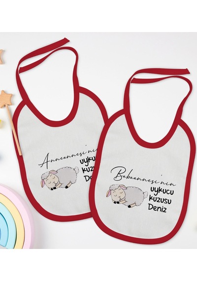 BK Kids Kişiye Özel Anneanne ve Babaanne Tasarımlı 2’li Kırmızı M Kırmızı