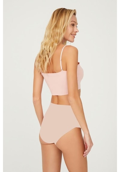 Cottonhill Yüksek Bel Basic Lazer Kesim Bikini Külot 6'lı Paket-2 Model3