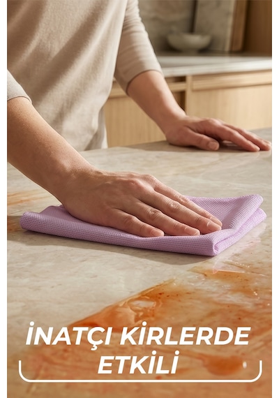 Actifibre Pro Kitchen Mikrofiber Bez, Pva Kaplama, İz Bırakmayan Tasarım Mavi Mor