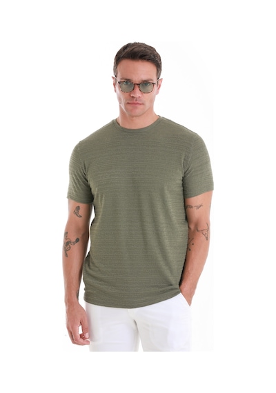 Hatemoğlu Haki Regular Fit Düz Bisiklet Yaka Tişört 35103024c013 022 Haki