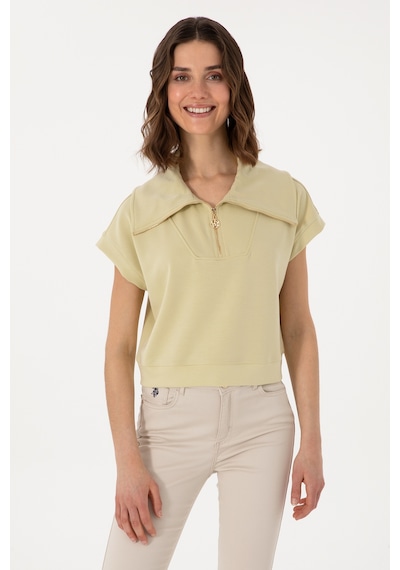 U.S. Polo Assn. Kadın Haki Modal Karışımlı  Polo Yaka Tişört 50300738-VR183