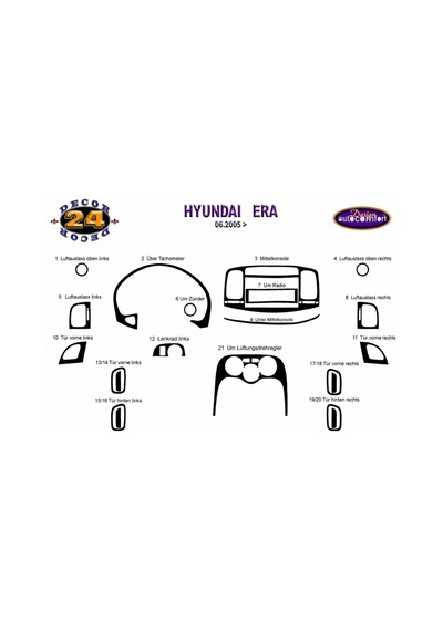 Hyundai Accent Era Konsol/Maun Kaplama 2006+ 24.Prç (508601660)