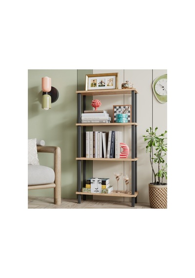 Pırada 4 Raflı Kitaplık Organizer Düzenleyici Meşe