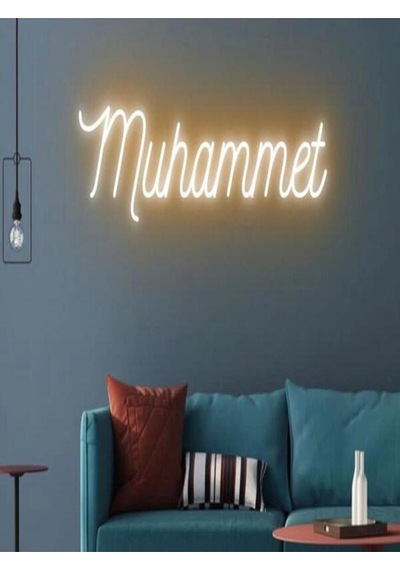 Muhammet Yazılı Pleksi Neon Tabela Turuncu