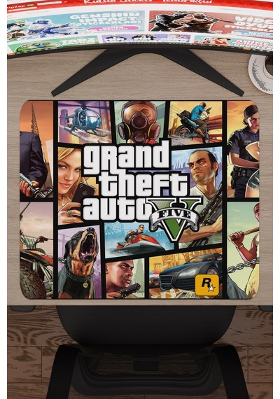 Gta 5 Kaymaz Dikişli Kauçuk Oyuncu Mousepad V2 - 48x40 Xl Gaming Mouse Pad Fare Altlığı
