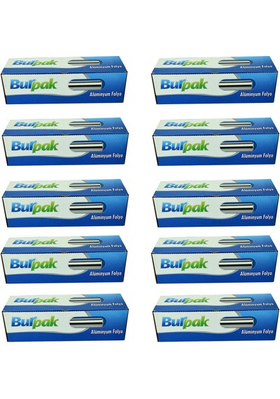 Burpak Alüminyum Folyo - 30 Cm. X 100 Metre - 10 Mikron - 10 Paket
