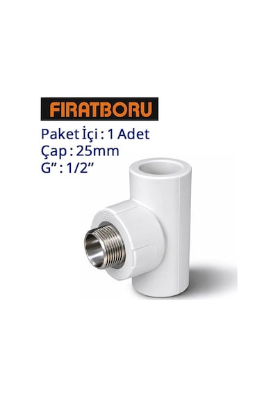 Fırat Dış Dişli Te 25mm, 1/2'', 1 Adet, 7b54025127